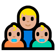 👨🏼‍👶🏼‍👶🏼 Emoji Familia - Hombre, Bebé, Bebé: Tono De Piel Claro Medio en Microsoft Windows 10 Fall Creators Update.