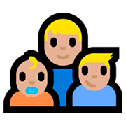 Émoji 👨🏼‍👶🏼‍👦🏼 Famille - Homme, Bébé, Garçon: Peau Moyennement Claire sur Microsoft Windows 10 Fall Creators Update.
