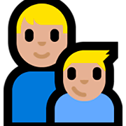 Émoji 👨🏼‍👦🏼 Famille - Homme, Garçon: Peau Moyennement Claire sur Microsoft Windows 10 Fall Creators Update.