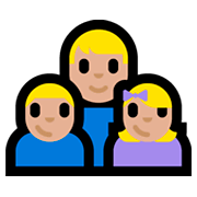 👨🏼‍👦🏼‍👧🏼 Emoji Familia - Hombre, Niño, Niña: Tono De Piel Claro Medio en Microsoft Windows 10 Fall Creators Update.