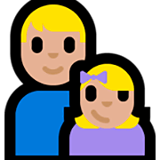 👨🏼‍👧🏼 Emoji Família - Homem, Menina: Pele Morena Clara na Microsoft Windows 10 Fall Creators Update.