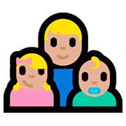 👨🏼‍👧🏼‍👶🏼 Emoji Familie - Mann, Mädchen, Baby: mittelhelle Hautfarbe Microsoft Windows 10 Fall Creators Update.