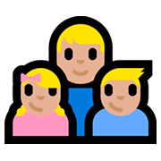 👨🏼‍👧🏼‍👦🏼 Emoji Família - Homem, Menina, Menino: Pele Morena Clara na Microsoft Windows 10 Fall Creators Update.