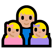 👨🏼‍👧🏼‍👧🏼 Emoji Familie - Mann, Mädchen, Mädchen: mittelhelle Hautfarbe Microsoft Windows 10 Fall Creators Update.