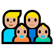 👨🏼‍👨🏼‍👶🏼‍👶🏼 Emoji Família - Homem, Homem, Bebê, Bebê: Pele Morena Clara na Microsoft Windows 10 Fall Creators Update.