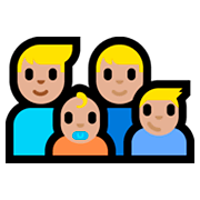 👨🏼‍👨🏼‍👶🏼‍👦🏼 Emoji Familia - Hombre, Hombre, Bebé, Niño: Tono De Piel Claro Medio en Microsoft Windows 10 Fall Creators Update.