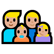 👨🏼‍👨🏼‍👶🏼‍👧🏼 Emoji Família - Homem, Homem, Bebê, Menina: Pele Morena Clara na Microsoft Windows 10 Fall Creators Update.