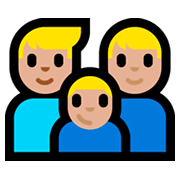 👨🏼‍👨🏼‍👦🏼 Emoji Familia - Hombre, Hombre, Niño: Tono De Piel Claro Medio en Microsoft Windows 10 Fall Creators Update.