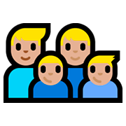 👨🏼‍👨🏼‍👦🏼‍👦🏼 Emoji Familia - Hombre, Hombre, Niño, Niño: Tono De Piel Claro Medio en Microsoft Windows 10 Fall Creators Update.