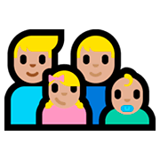 👨🏼‍👨🏼‍👧🏼‍👶🏼 Emoji Familie - Mann, Mann, Mädchen, Baby: mittelhelle Hautfarbe Microsoft Windows 10 Fall Creators Update.