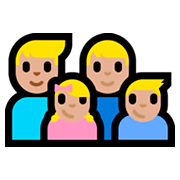 👨🏼‍👨🏼‍👧🏼‍👦🏼 Emoji Familie - Mann, Mann, Mädchen, Junge: mittelhelle Hautfarbe Microsoft Windows 10 Fall Creators Update.
