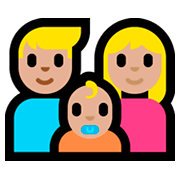 👨🏼‍👩🏼‍👶🏼 Emoji Familie - Mann, Frau, Baby: mittelhelle Hautfarbe Microsoft Windows 10 Fall Creators Update.