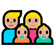 👨🏼‍👩🏼‍👶🏼‍👶🏼 Emoji Família - Homem, Mulher, Bebê, Bebê: Pele Morena Clara na Microsoft Windows 10 Fall Creators Update.