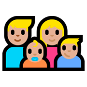 👨🏼‍👩🏼‍👶🏼‍👦🏼 Emoji Familie - Mann, Frau, Baby, Junge: mittelhelle Hautfarbe Microsoft Windows 10 Fall Creators Update.