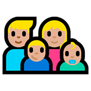 👨🏼‍👩🏼‍👦🏼‍👶🏼 Emoji Familia - Hombre, Mujer, Niño, Bebé: Tono De Piel Claro Medio en Microsoft Windows 10 Fall Creators Update.