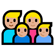 Emoji 👨🏼‍👩🏼‍👦🏼‍👦🏼 Famiglia - Uomo, Donna, Bambino, Bambino: Carnagione Abbastanza Chiara su Microsoft Windows 10 Fall Creators Update.