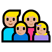 👨🏼‍👩🏼‍👦🏼‍👧🏼 Emoji Familie - Mann, Frau, Junge, Mädchen: mittelhelle Hautfarbe Microsoft Windows 10 Fall Creators Update.
