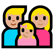 Emoji 👨🏼‍👩🏼‍👧🏼 Famiglia - Uomo, Donna, Bambina: Carnagione Abbastanza Chiara su Microsoft Windows 10 Fall Creators Update.
