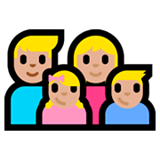 👨🏼‍👩🏼‍👧🏼‍👦🏼 Emoji Familie - Mann, Frau, Mädchen, Junge: mittelhelle Hautfarbe Microsoft Windows 10 Fall Creators Update.