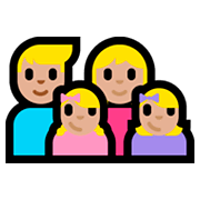 👨🏼‍👩🏼‍👧🏼‍👧🏼 Emoji Familie - Mann, Frau, Mädchen, Mädchen: mittelhelle Hautfarbe Microsoft Windows 10 Fall Creators Update.