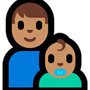 👨🏽‍👶🏽 Emoji Familia - Hombre, Bebé: Tono De Piel Medio en Microsoft Windows 10 Fall Creators Update.