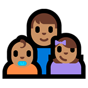 👨🏽‍👶🏽‍👧🏽 Emoji Família - Homem, Bebê, Menina: Pele Morena na Microsoft Windows 10 Fall Creators Update.