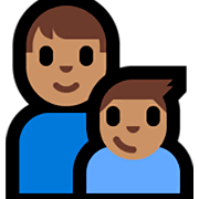 👨🏽‍👦🏽 Emoji Familie - Mann, Junge: mittlere Hautfarbe Microsoft Windows 10 Fall Creators Update.