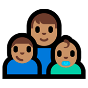 👨🏽‍👦🏽‍👶🏽 Emoji Familia - Hombre, Niño, Bebé: Tono De Piel Medio en Microsoft Windows 10 Fall Creators Update.