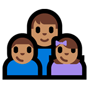 Emoji 👨🏽‍👦🏽‍👧🏽 Famiglia - Uomo, Bambino, Bambina: Carnagione Olivastra su Microsoft Windows 10 Fall Creators Update.