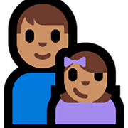 👨🏽‍👧🏽 Emoji Família - Homem, Menina: Pele Morena na Microsoft Windows 10 Fall Creators Update.