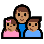 👨🏽‍👧🏽‍👦🏽 Emoji Familia - Hombre, Niña, Niño: Tono De Piel Medio en Microsoft Windows 10 Fall Creators Update.