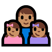 Emoji 👨🏽‍👧🏽‍👧🏽 Famiglia - Uomo, Bambina, Bambina: Carnagione Olivastra su Microsoft Windows 10 Fall Creators Update.