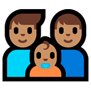 👨🏽‍👨🏽‍👶🏽 Emoji Família - Homem, Homem, Bebê: Pele Morena na Microsoft Windows 10 Fall Creators Update.