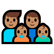 👨🏽‍👨🏽‍👶🏽‍👶🏽 Emoji Familie - Mann, Mann, Baby, Baby: mittlere Hautfarbe Microsoft Windows 10 Fall Creators Update.