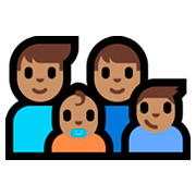 👨🏽‍👨🏽‍👶🏽‍👦🏽 Emoji Familia - Hombre, Hombre, Bebé, Niño: Tono De Piel Medio en Microsoft Windows 10 Fall Creators Update.
