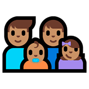 👨🏽‍👨🏽‍👶🏽‍👧🏽 Emoji Familie - Mann, Mann, Baby, Mädchen: mittlere Hautfarbe Microsoft Windows 10 Fall Creators Update.