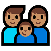 👨🏽‍👨🏽‍👦🏽 Emoji Família - Homem, Homem, Menino: Pele Morena na Microsoft Windows 10 Fall Creators Update.