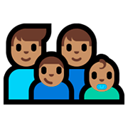 👨🏽‍👨🏽‍👦🏽‍👶🏽 Emoji Familie - Mann, Mann, Junge, Baby: mittlere Hautfarbe Microsoft Windows 10 Fall Creators Update.