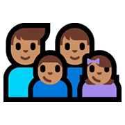 👨🏽‍👨🏽‍👦🏽‍👧🏽 Emoji Família - Homem, Homem, Menino, Menina: Pele Morena na Microsoft Windows 10 Fall Creators Update.