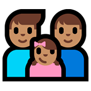 👨🏽‍👨🏽‍👧🏽 Emoji Familie - Mann, Mann, Mädchen: mittlere Hautfarbe Microsoft Windows 10 Fall Creators Update.