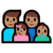 👨🏽‍👨🏽‍👧🏽‍👶🏽 Emoji Família - Homem, Homem, Menina, Bebê: Pele Morena na Microsoft Windows 10 Fall Creators Update.