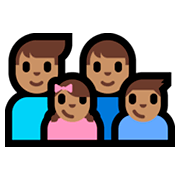 👨🏽‍👨🏽‍👧🏽‍👦🏽 Emoji Família - Homem, Homem, Menina, Menino: Pele Morena na Microsoft Windows 10 Fall Creators Update.