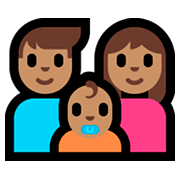 👨🏽‍👩🏽‍👶🏽 Emoji Família - Homem, Mulher, Bebê: Pele Morena na Microsoft Windows 10 Fall Creators Update.
