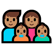 👨🏽‍👩🏽‍👶🏽‍👶🏽 Emoji Família - Homem, Mulher, Bebê, Bebê: Pele Morena na Microsoft Windows 10 Fall Creators Update.