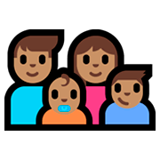 👨🏽‍👩🏽‍👶🏽‍👦🏽 Emoji Familia - Hombre, Mujer, Bebé, Niño: Tono De Piel Medio en Microsoft Windows 10 Fall Creators Update.