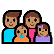 👨🏽‍👩🏽‍👶🏽‍👧🏽 Emoji Família - Homem, Mulher, Bebê, Menina: Pele Morena na Microsoft Windows 10 Fall Creators Update.