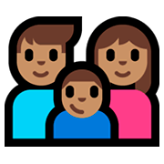 👨🏽‍👩🏽‍👦🏽 Emoji Familie - Mann, Frau, Junge: mittlere Hautfarbe Microsoft Windows 10 Fall Creators Update.