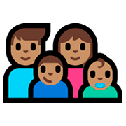 👨🏽‍👩🏽‍👦🏽‍👶🏽 Emoji Família - Homem, Mulher, Menino, Bebê: Pele Morena na Microsoft Windows 10 Fall Creators Update.