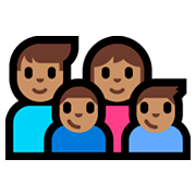 👨🏽‍👩🏽‍👦🏽‍👦🏽 Emoji Familia - Hombre, Mujer, Niño, Niño: Tono De Piel Medio en Microsoft Windows 10 Fall Creators Update.