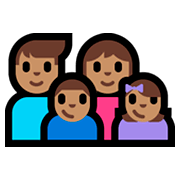 👨🏽‍👩🏽‍👦🏽‍👧🏽 Emoji Familie - Mann, Frau, Junge, Mädchen: mittlere Hautfarbe Microsoft Windows 10 Fall Creators Update.